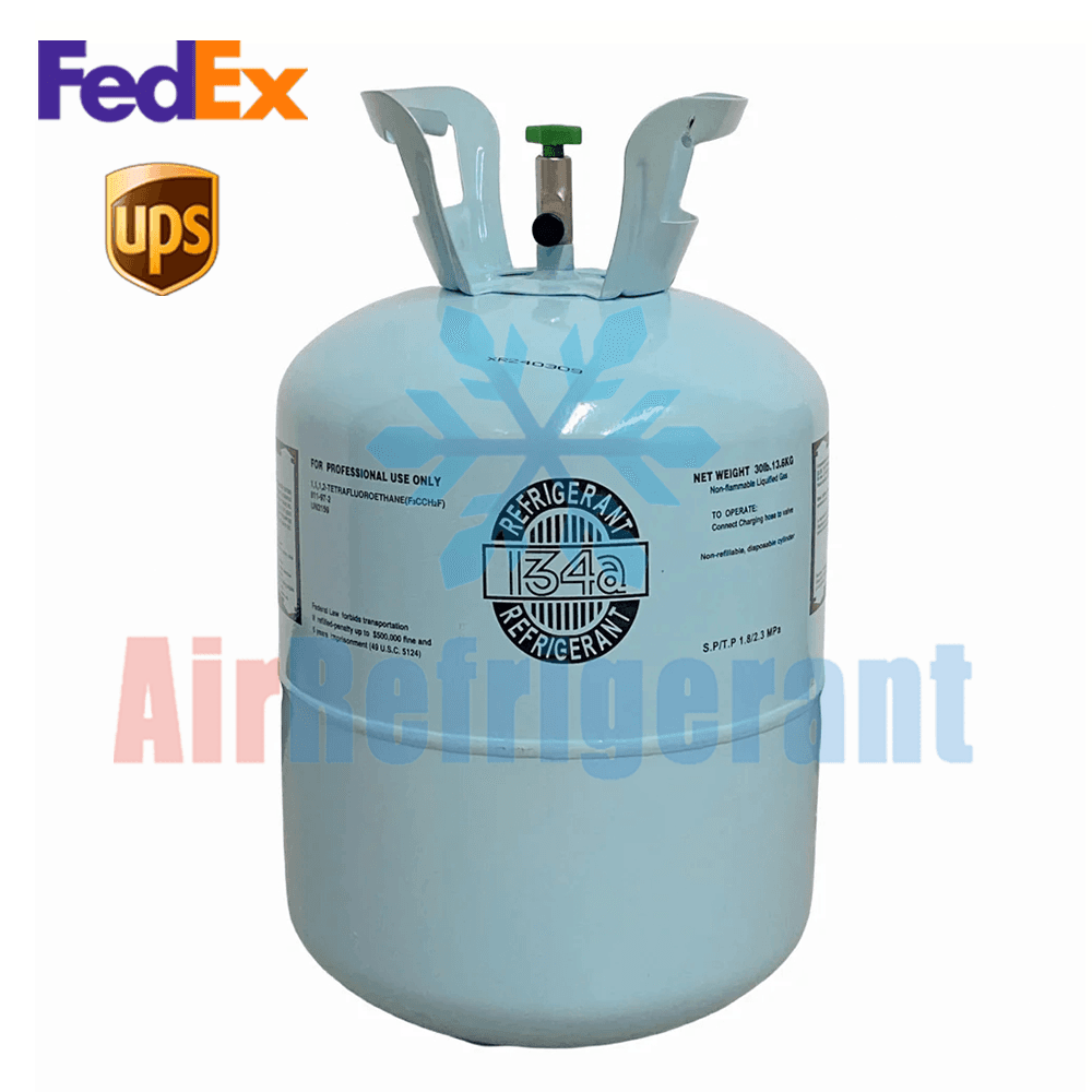 R134A Refrigerant 30lb (13.6kg) — For Auto, Home AC & Refrigerator Repair, Easy to Use
