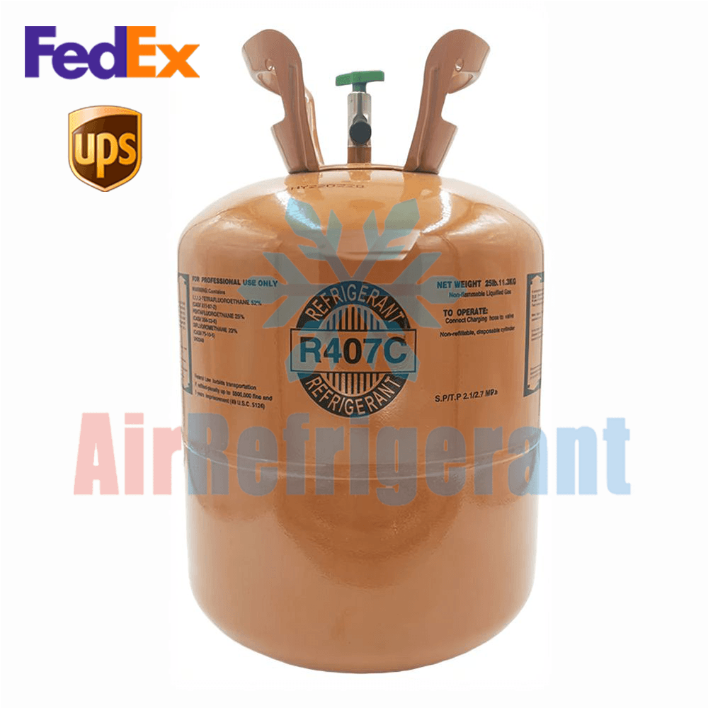 R407C Refrigerant 25lb (11.3kg) — For Retrofit Systems Replacing R22, Easy to Use